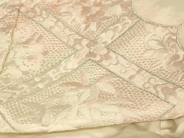 平和屋本店●お引きずり・お引き摺り 訪問着 和装 舞台 舞妓 芸妓 芸者 衣装 刺繍 飛鶴天井笹梅文 ラインストーン 銀糸 逸品 AABM0893fw