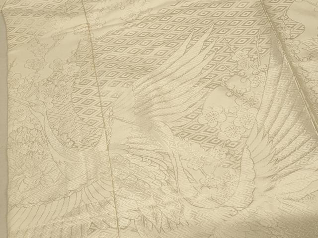 平和屋本店●白打掛　白無垢　和装　婚礼　結婚式　花嫁　神社挙式　唐織　飛鶴枝梅文　逸品　AABM0894fw