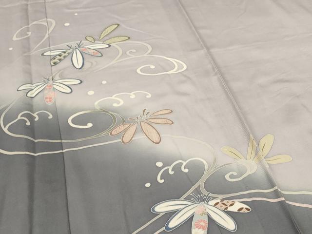平和屋着物＊夏物　訪問着　絽　立波笹文　暈し染め　正絹　逸品　AABM1009jd