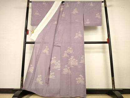 平和屋着物＊夏物　訪問着　絽　手描き　ろうけつ染め　草花文　正絹　逸品　AABM1012jd