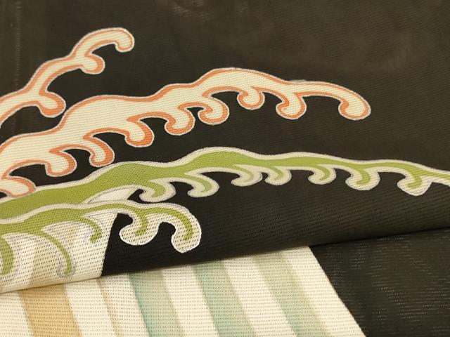 平和屋着物＊夏物　黒留袖　絽　立波文　正絹　逸品　AABM1020jd