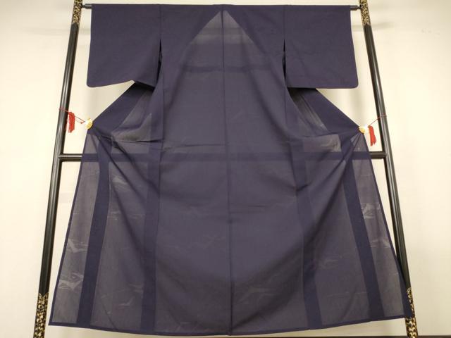 平和屋着物＊夏物　色無地　草葉紋紗　褐色　正絹　逸品　AABM1021jd