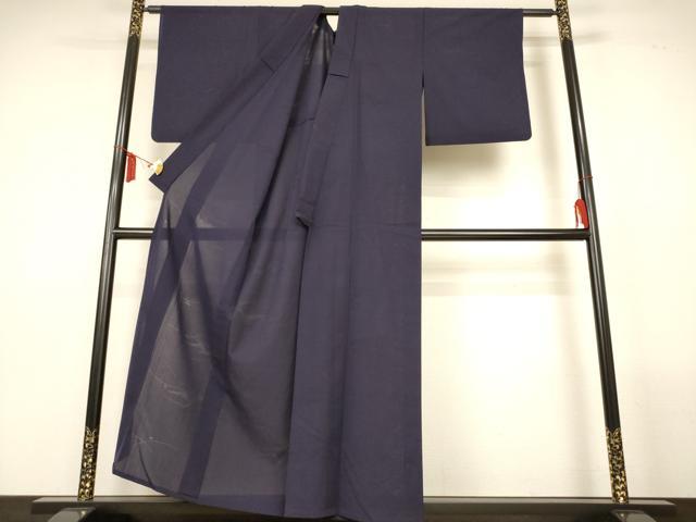 平和屋着物＊夏物　色無地　草葉紋紗　褐色　正絹　逸品　AABM1021jd