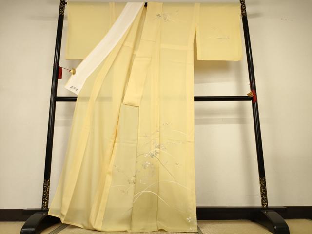 平和屋着物＊夏物　訪問着　絽　萩文　金彩　正絹　逸品　AABM1024jd