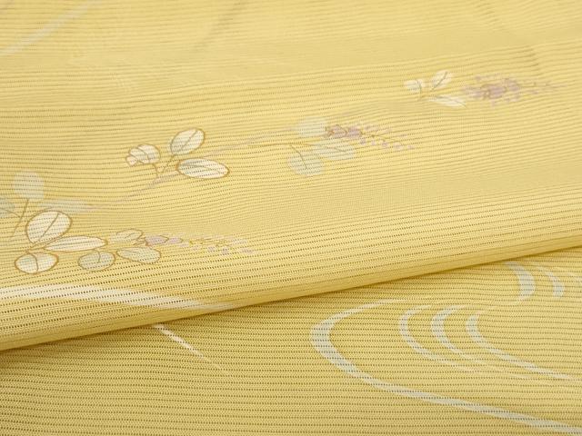 平和屋着物＊夏物　訪問着　絽　萩文　金彩　正絹　逸品　AABM1024jd