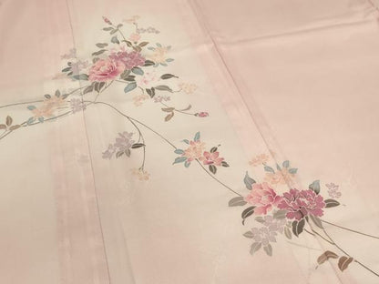 平和屋着物＊夏物　訪問着　絽　草花文　暈し染め　洗える着物　AABM1026jd