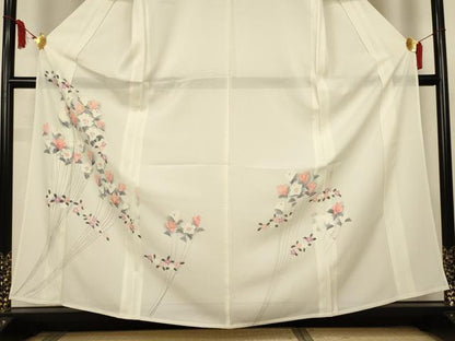 平和屋着物＊夏物　訪問着　絽　手描き　草花文　正絹　逸品　AABM1030jd