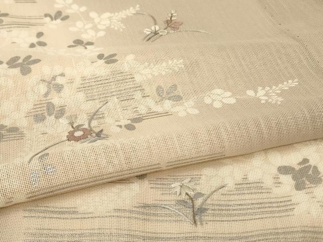 平和屋着物＊夏物　訪問着　刺繍　萩　暈し染め　銀糸　銀彩　正絹　逸品　AABM1031jd