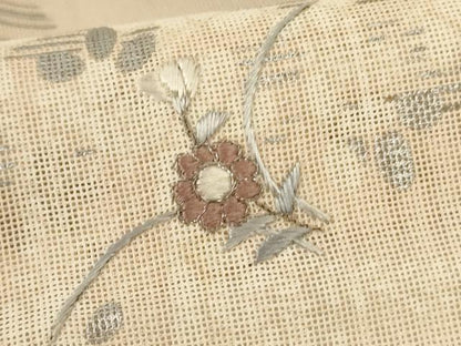 平和屋着物＊夏物　訪問着　刺繍　萩　暈し染め　銀糸　銀彩　正絹　逸品　AABM1031jd