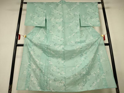 平和屋着物＊夏物　小紋　絽　萩　洗える着物　AABM1033jd