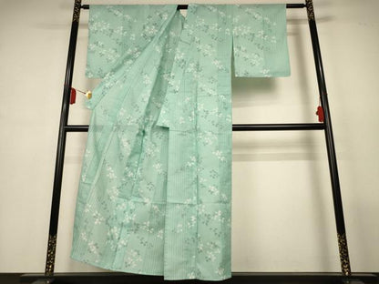 平和屋着物＊夏物　小紋　絽　萩　洗える着物　AABM1033jd