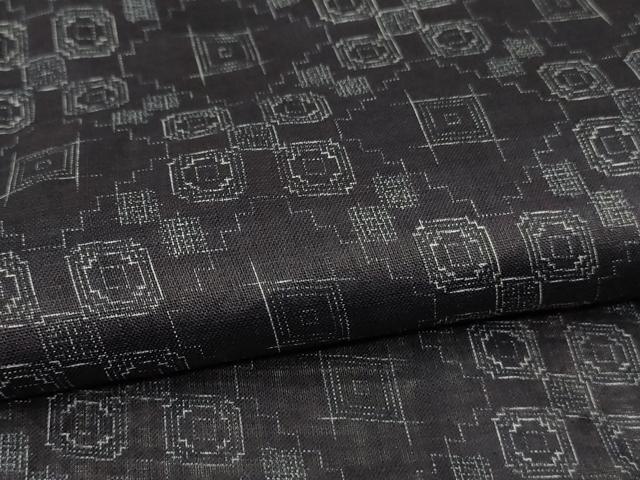 平和屋着物＊夏物　重要無形文化財　本場宮古上布　花菱文　苧麻　逸品　AABM1045jd