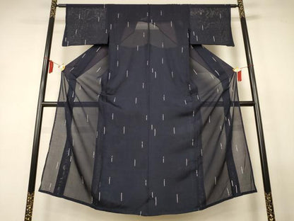 平和屋着物＊夏物　小紋　絽　抽象文様　正絹　逸品　AABM1058jd
