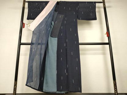 平和屋着物＊夏物　小紋　絽　抽象文様　正絹　逸品　AABM1058jd