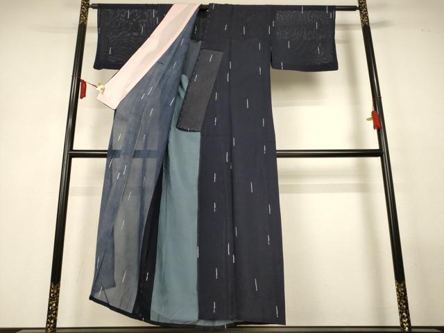 平和屋着物＊夏物　小紋　絽　抽象文様　正絹　逸品　AABM1058jd