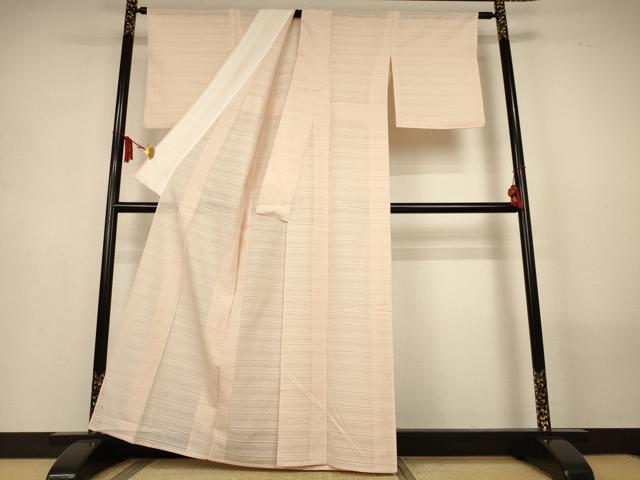 平和屋着物＊夏物　銀座きしや　色無地　変わり絽　肌色　正絹　逸品　AABM1069jd