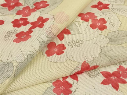 平和屋着物＊夏物　小紋　絽　舞花文　正絹　逸品　AABM1075jd