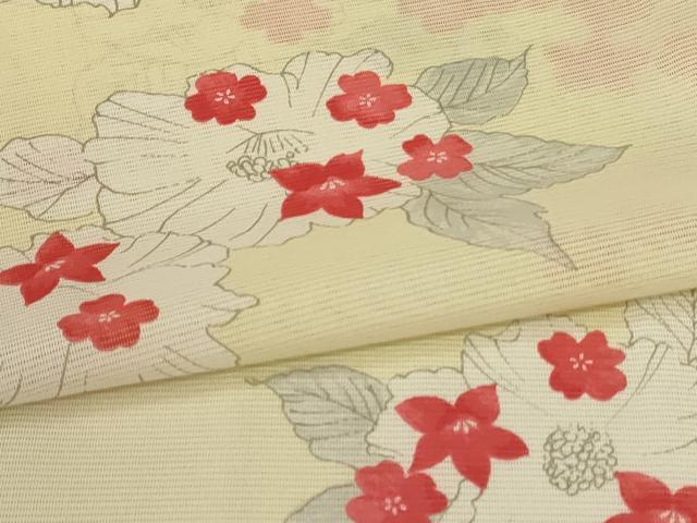 平和屋着物＊夏物　小紋　絽　舞花文　正絹　逸品　AABM1075jd