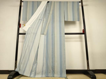 平和屋着物＊夏物　小紋　絽　縞　正絹　逸品　AABM1079jd
