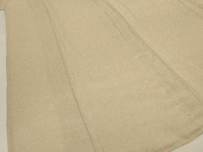 平和屋着物＊夏物　京都・西陣　織元ブランド　秦流舎　色無地　絽　草花紋紗　鳥の子色　正絹　逸品　AABM1084jd