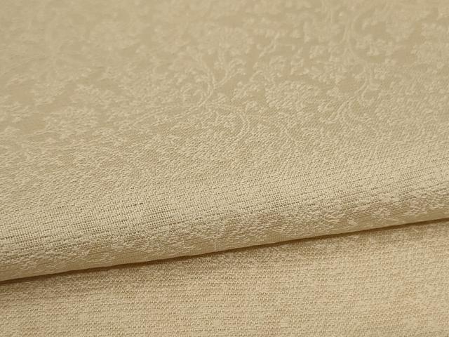 平和屋着物＊夏物　京都・西陣　織元ブランド　秦流舎　色無地　絽　草花紋紗　鳥の子色　正絹　逸品　AABM1084jd
