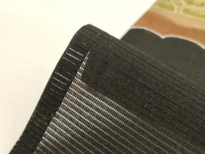 平和屋着物＊夏物　黒留袖　絽　駒刺繍　風景文　金彩　正絹　逸品　AABM1088jd