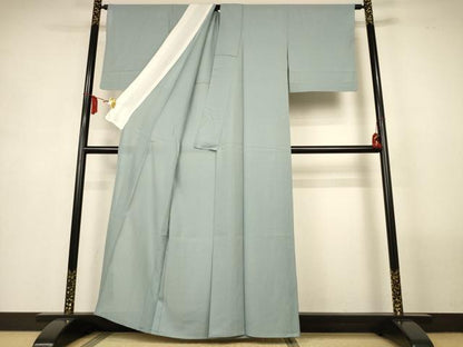 平和屋着物＊夏物　色無地　絽　青磁鼠色　正絹　逸品　AABM1094jd
