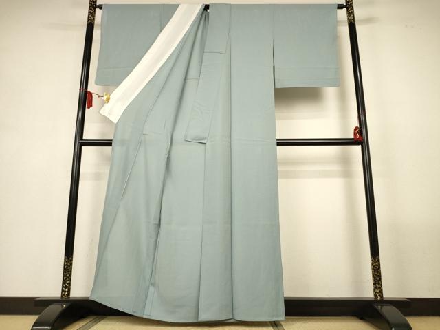 平和屋着物＊夏物　色無地　絽　青磁鼠色　正絹　逸品　AABM1094jd