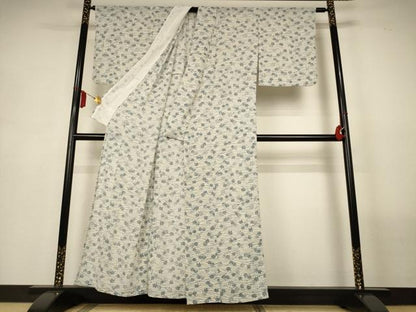 平和屋着物＊夏物　小紋　絽　楓文　正絹　逸品　AABM1102jd
