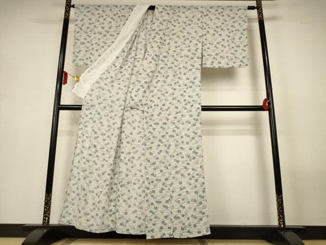 平和屋着物＊夏物　小紋　絽　楓文　正絹　逸品　AABM1102jd