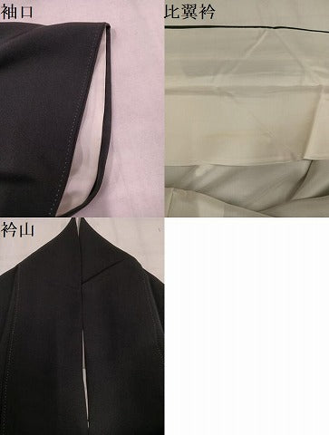 平和屋着物●豪華黒留袖　総刺繍　浜松文　金糸　正絹　逸品　AABM1134ph