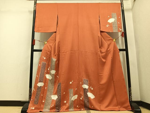 平和屋着物●訪問着　絞り　地紙文　正絹　逸品　AABM1136ph