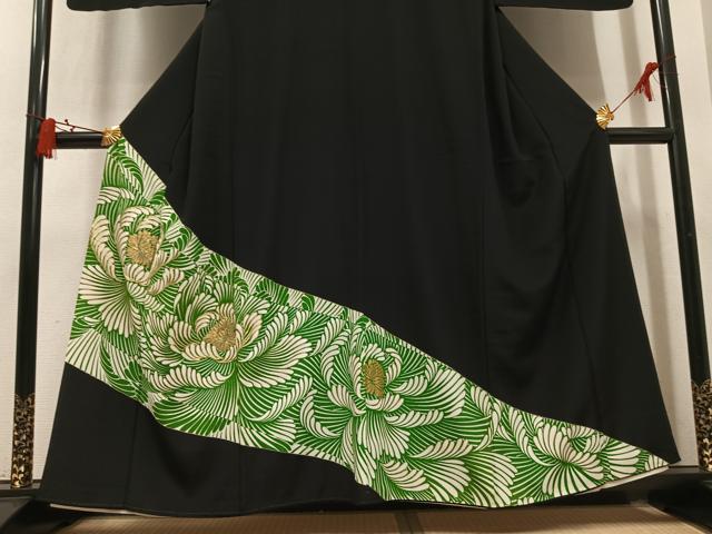 平和屋着物●豪華黒留袖　駒刺繍　花尽くし　金彩　正絹　逸品　AABM1150ph
