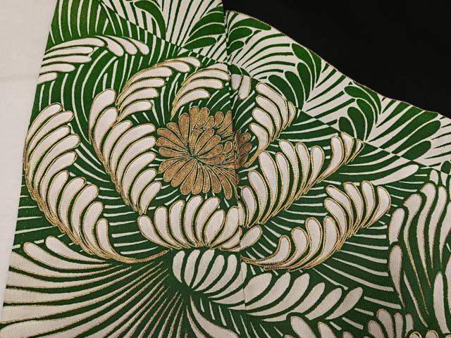 平和屋着物●豪華黒留袖　駒刺繍　花尽くし　金彩　正絹　逸品　AABM1150ph