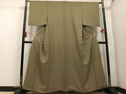 平和屋着物●上質な小紋　格子　正絹　逸品　AABM1154ph