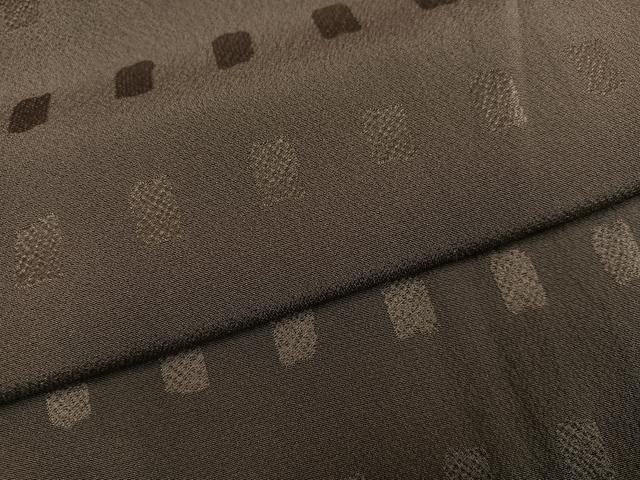 平和屋着物●上質な色無地　色紙地紋　媚茶色　正絹　逸品　AABM1157ph