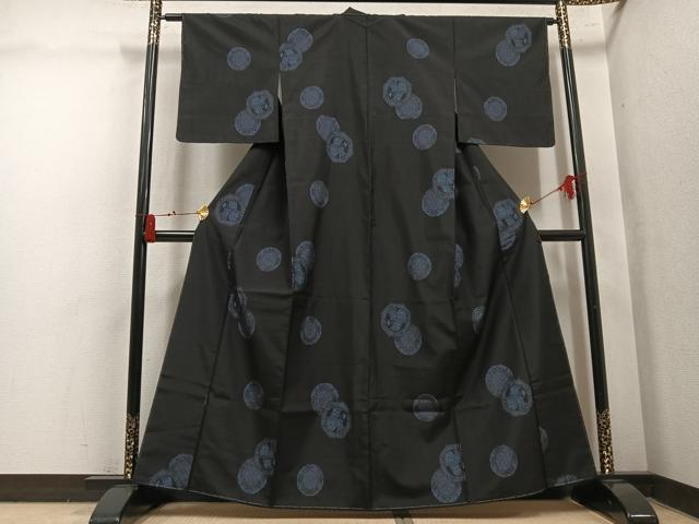 平和屋着物●本場大島紬　9マルキ　地空き　花鏡裏文　正絹　逸品　未使用　AABM1167ph