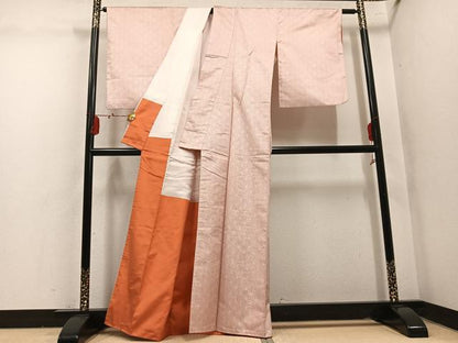 平和屋着物●上質な紬　100亀甲　麻の葉文様　正絹　逸品　AABM1169ph