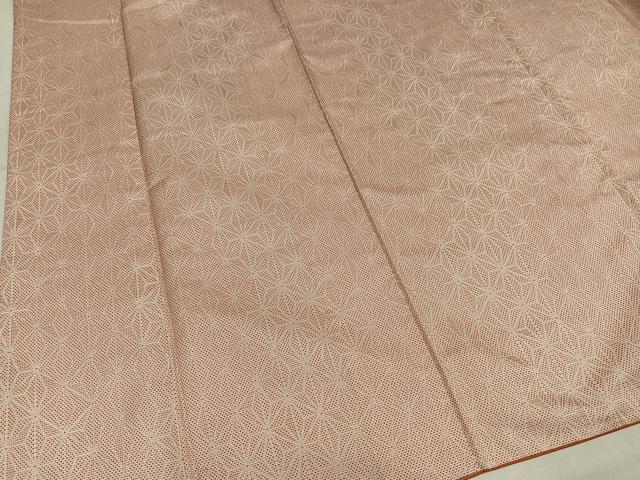 平和屋着物●上質な紬　100亀甲　麻の葉文様　正絹　逸品　AABM1169ph
