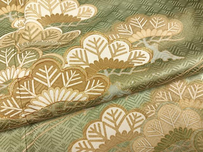 平和屋着物●豪華色留袖　駒刺繍　松　暈し染め　金彩　正絹　逸品　AABM1178ph
