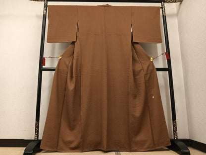 平和屋着物●本草木染作家　圓啓　江戸小紋　極小鮫小紋柄　正絹　逸品　AABM1191ph