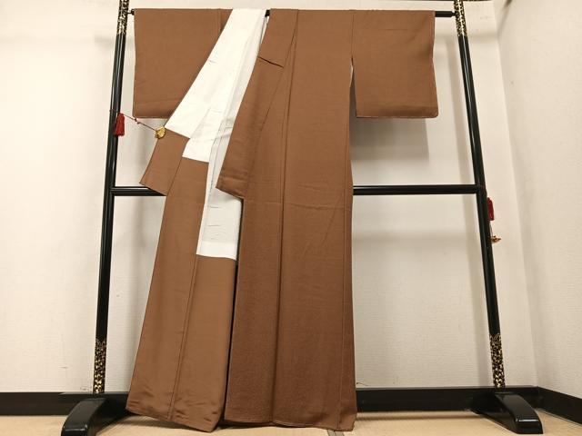 平和屋着物●本草木染作家　圓啓　江戸小紋　極小鮫小紋柄　正絹　逸品　AABM1191ph