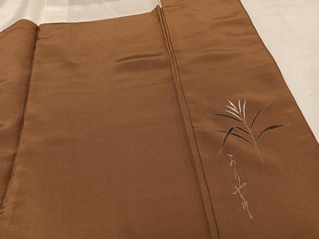 平和屋着物●本草木染作家　圓啓　江戸小紋　極小鮫小紋柄　正絹　逸品　AABM1191ph