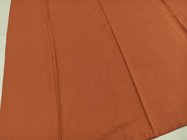 平和屋着物●上質な色無地　柿色　正絹　逸品　AABM1196ph