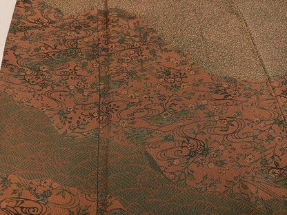 平和屋着物●伝統工芸伝承者　木村正明　訪問着　草花文　正絹　逸品　AABM1204ph
