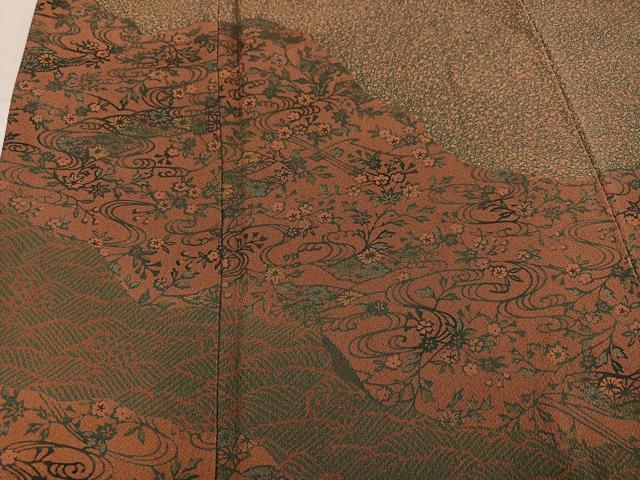 平和屋着物●伝統工芸伝承者　木村正明　訪問着　草花文　正絹　逸品　AABM1204ph