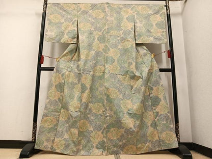 平和屋着物●本場大島紬　花尽くし　正絹　逸品　AABM1206ph