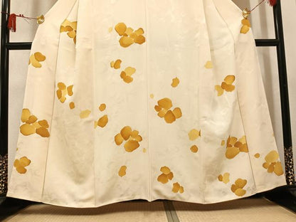 平和屋着物●訪問着　地紋起こし　舞花文　正絹　逸品　AABM1208ph