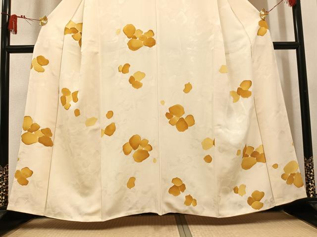 平和屋着物●訪問着　地紋起こし　舞花文　正絹　逸品　AABM1208ph
