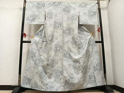 平和屋着物●本場大島紬　風景樹林文　正絹　逸品　AABM1209ph